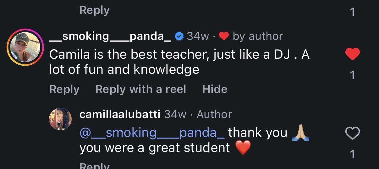 __smoking___panda_: Camila is the best teacher, just like a DJ. A lot of fun and knowledge.